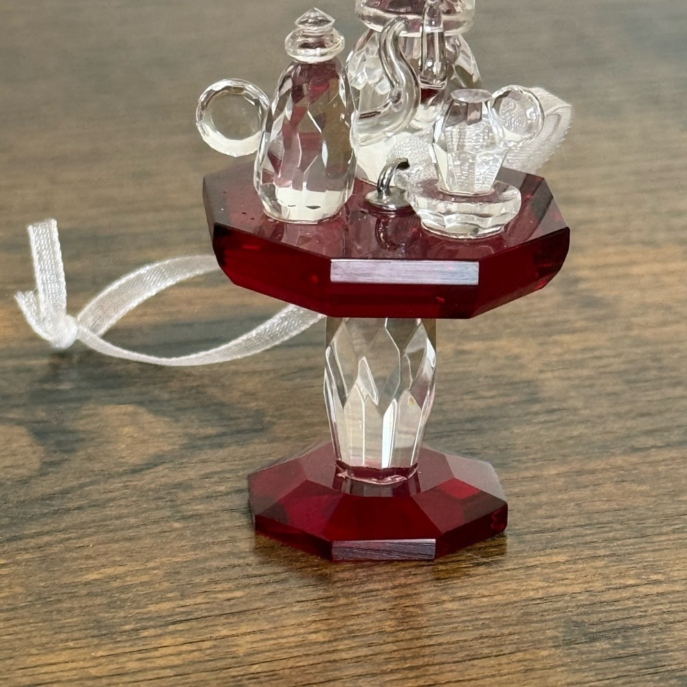 Miniature Crystal Glass Tea Table Ornament